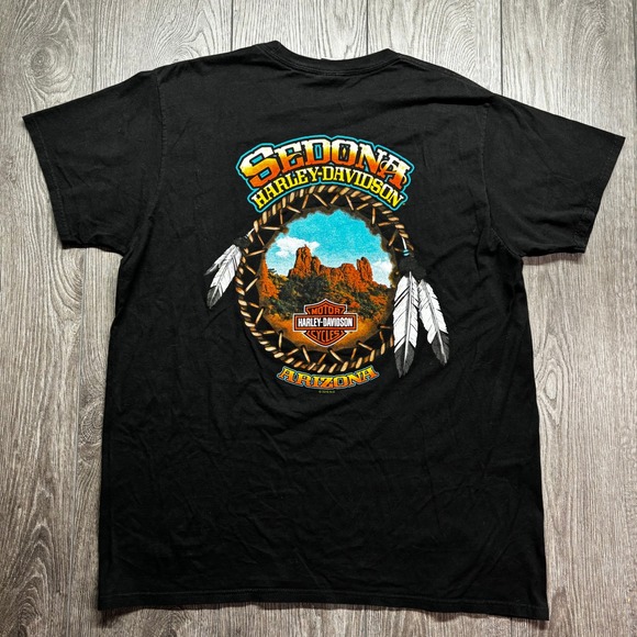 Harley-Davidson Other - Harley-Davidson XL Sedona Arizona Graphic T-Shirt Mens Black Red Rocks Y2k